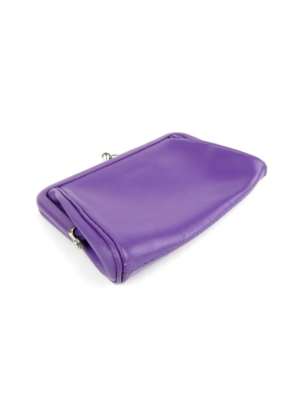 Fossil Purple Leather Kiss Lock Coin Purse - Picture 3 of 14